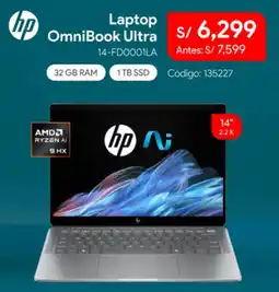 Hiraoka Hp laptop omnibook ultra oferta