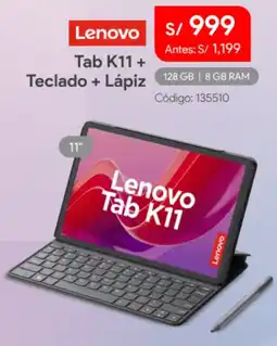 Hiraoka Lenovo tab k11 + teclado + lápiz oferta