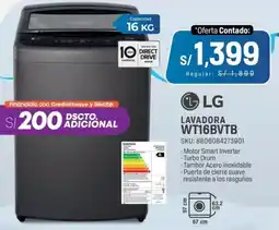 El Gallo Más Gallo Lg lavadora WT16BVTB oferta