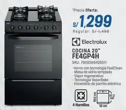 El Gallo Más Gallo Electrolux cocina 20" FE4GP4H oferta