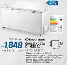 El Gallo Más Gallo Indurama congeladora CI-420BL oferta