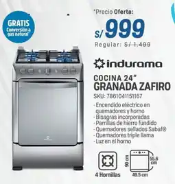 El Gallo Más Gallo Indurama cocina 24" granada zafiro oferta