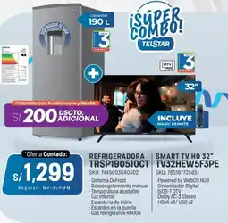 El Gallo Más Gallo Telstar refrigeradora + smart tv hd 32" oferta