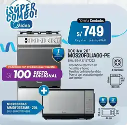 El Gallo Más Gallo Midea cocina 20" + microondas oferta