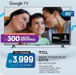 El Gallo Más Gallo Tcl smart tv qled 4k 85" 85p7k oferta