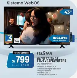 El Gallo Más Gallo Telstar smart tv fhd 43" TTL-TV43FEW5F3PE oferta