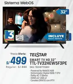 El Gallo Más Gallo Telstar smart tv hd 32" TTL-TV32HEW5F3PE oferta