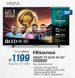 El Gallo Más Gallo Hisense smart tv qled 4k 50" 50Q6QV oferta