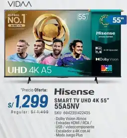 El Gallo Más Gallo Hisense smart tv uhd 4k 55" 55A5NV oferta