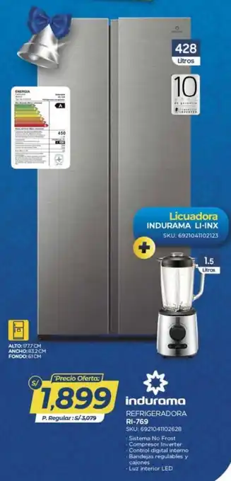 Indurama refrigeradora + licuadora