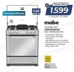 El Gallo Más Gallo Mabe cocina 30" oferta