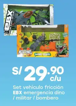 Tottus EBX set vehículo fricción emergencia dino / militar / bombero oferta