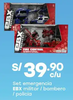Tottus EBX set emergencia militar / bombero / policia oferta