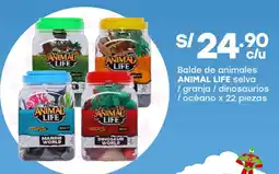 Tottus Animak life balde de animales selva / granja / dinosaurios / océano oferta