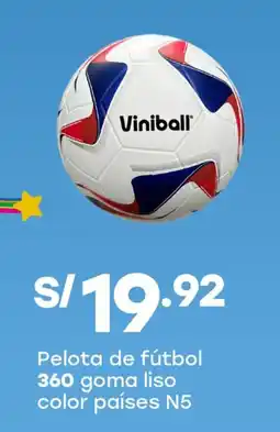 Tottus Viniball pelota de fútbol 360 goma liso color países n5 oferta