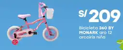 Tottus By monark bicicleta 360 aro 12 arcoíris niña oferta