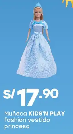 Tottus Kids'n play muñeca fashion vestido princesa oferta
