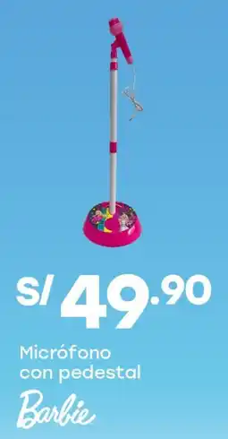 Tottus Barbie micrófono con pedestal oferta