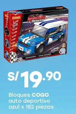 Tottus Cogo bloques auto deportivo azul oferta