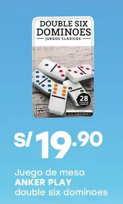 Tottus Anker play juego de mesa double six dominoes oferta
