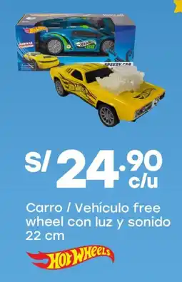 Tottus Hot wheels carro / vehículo free wheel con luz y sonido oferta