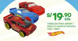 Tottus Vehículo free wheel/ auto a control remoto rojo / azul oferta