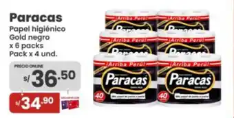 Vega Paracas papel higiénico gold negro oferta