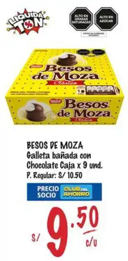 MaxiAhorro Besos de moza galleta bañada con chocolate caja oferta
