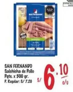 MaxiAhorro San fernando salchicha de pollo pqte oferta