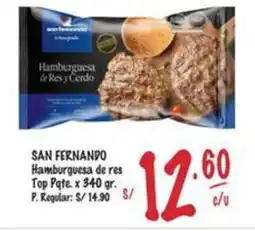MaxiAhorro San fernando hamburguesa de res top pqte. oferta