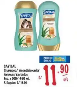 MaxiAhorro Savital shampoo/ acondicionador aromas variados fco. oferta