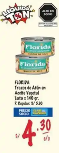 MaxiAhorro Florida trozos de atún en aceite vegetal lata oferta
