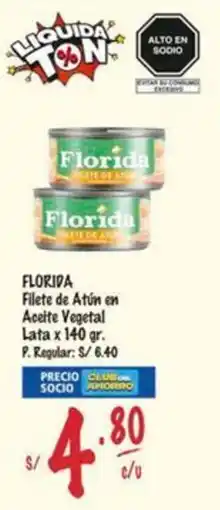 MaxiAhorro Florida filete de atún en aceite vegetal lata oferta