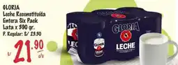 MaxiAhorro Gloria leche reconstituída entera six pack lata oferta