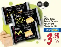 MaxiAhorro Nik wafer relleno sabores variados pqte. oferta