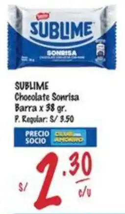MaxiAhorro Sublime chocolate sonrisa barra oferta