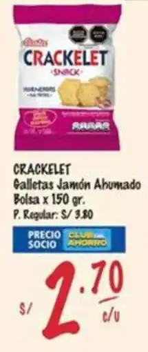 MaxiAhorro Crackelet galletas jamón ahumado bolsa oferta
