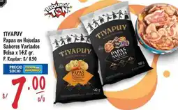 MaxiAhorro Tiyapuy papas en hojuelas sabores variados bolsa oferta