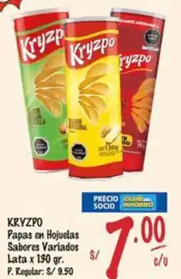 MaxiAhorro Kryzpo papas en hojuelas sabores variados lata oferta