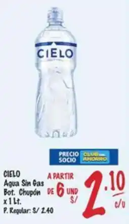MaxiAhorro Cielo agua sin gas bot. chupón oferta