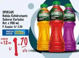 MaxiAhorro Sporade bebida rehidratante sabores variados bot. oferta
