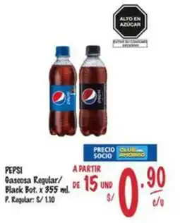 MaxiAhorro Pepsi gaseosa regular/ black bot. oferta