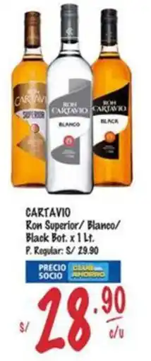 MaxiAhorro Cartavio ron superior/ blanco/ black bot. oferta