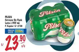 MaxiAhorro Pilsen cerveza six pack lata oferta