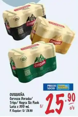MaxiAhorro Cusqueña cerveza dorada/ trigo/ negra six pack lata oferta