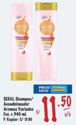 MaxiAhorro Sedal shampoo/ acondicionador aromas variados fco. oferta
