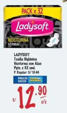 MaxiAhorro Ladysoft toalla higiénica nocturna con alas pqte. oferta