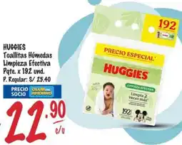 MaxiAhorro Huggies toallitas húmedas limpieza efectiva pqte. oferta