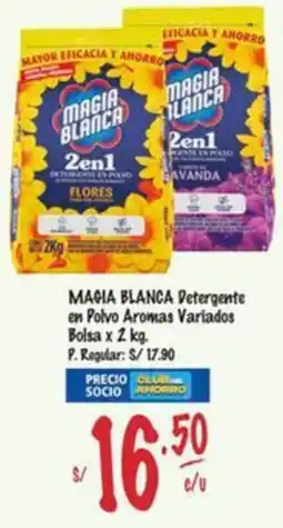 MaxiAhorro Magia blanca detergente en polvo aromas variados bolsa oferta