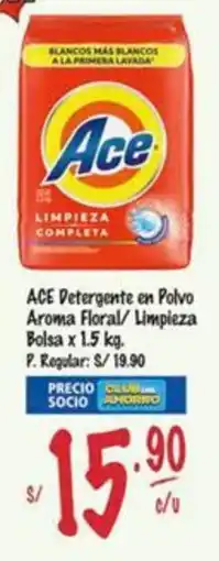 MaxiAhorro Ace detergente en polvo aroma floral/limpieza bolsa oferta